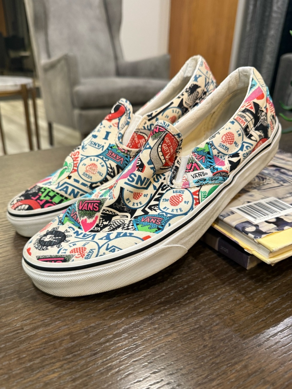 Rare Vans BMX Mash-Up Stickers Slip-On Sneakers - Picture 2 of 12